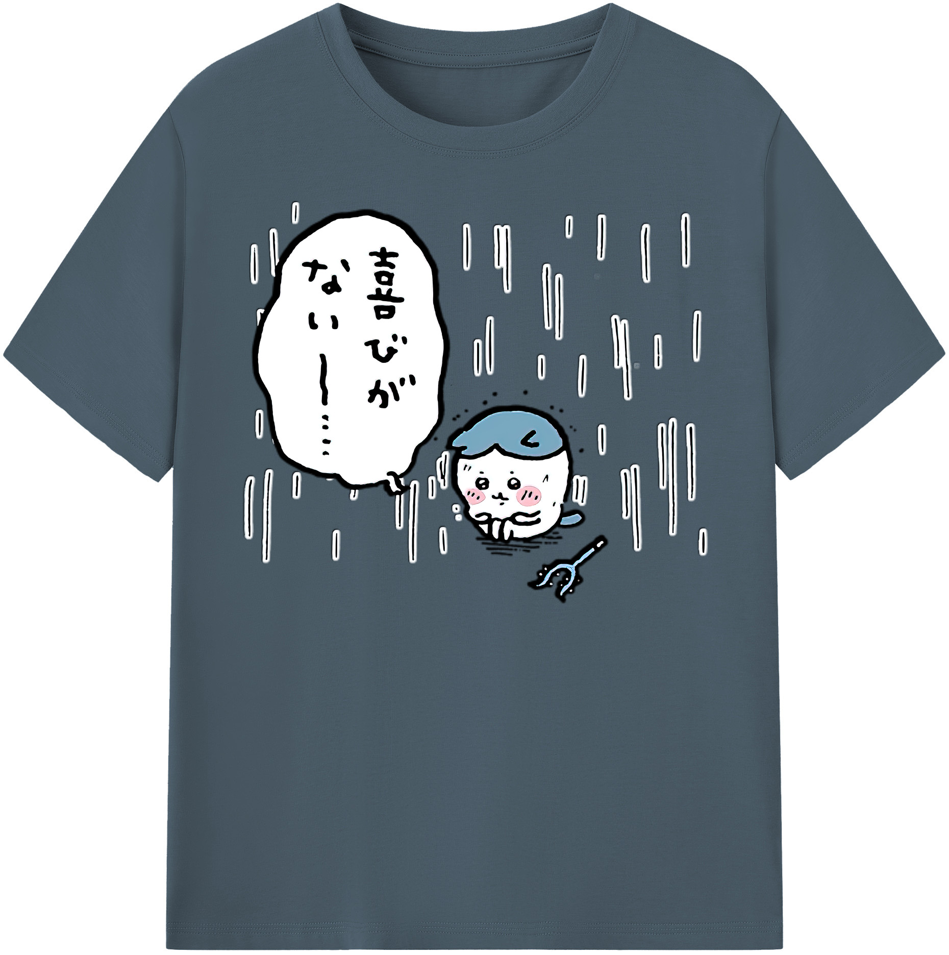 （画像用） ちいかわ ハチワレ Chii-kawa hachiware 綿100％半袖Tシャツ（フロントプリント）